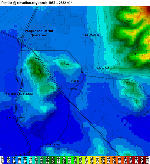 Pintillo elevation map