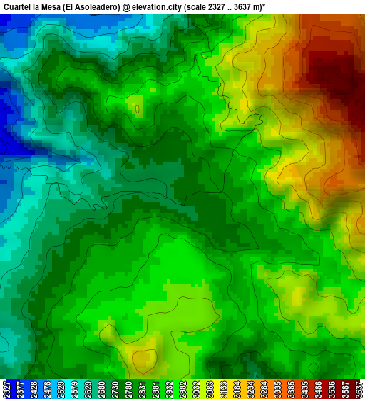 Cuartel la Mesa (El Asoleadero) elevation map