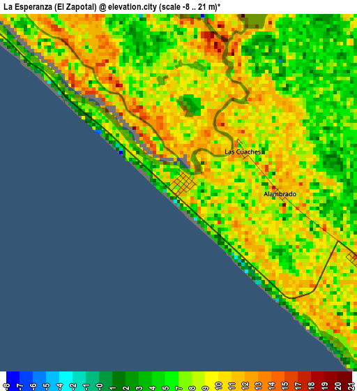 La Esperanza (El Zapotal) elevation map