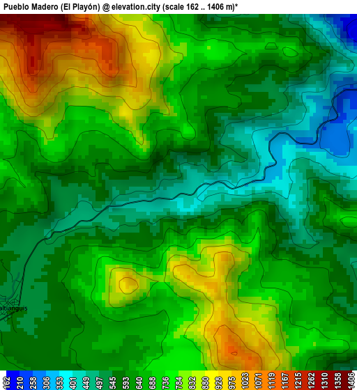 Pueblo Madero (El Playón) elevation map