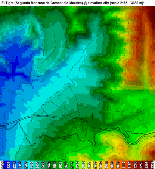 El Tigre (Segunda Manzana de Crescencio Morales) elevation map