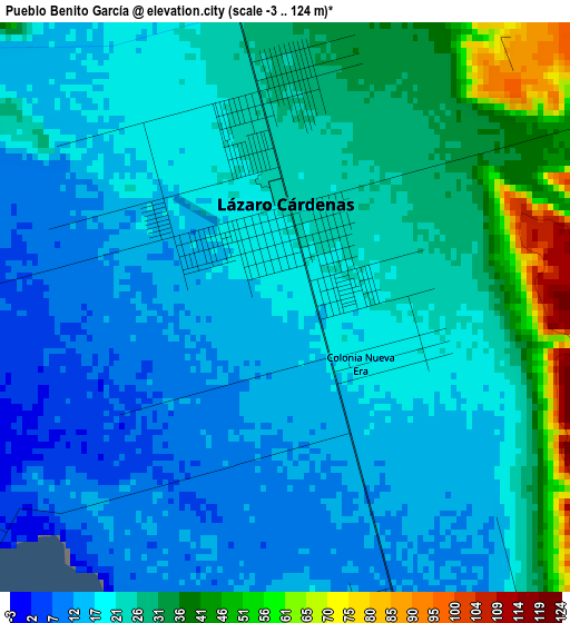 Pueblo Benito García elevation map