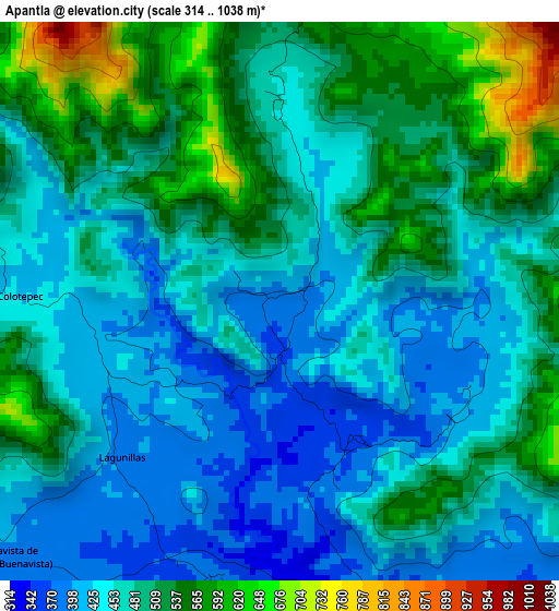 Apantla elevation map