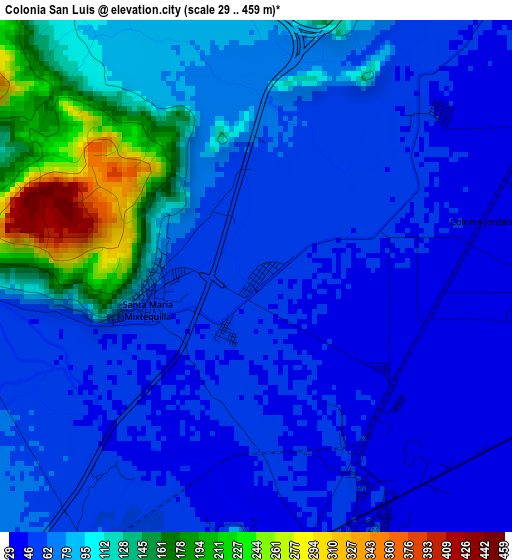 Colonia San Luis elevation map