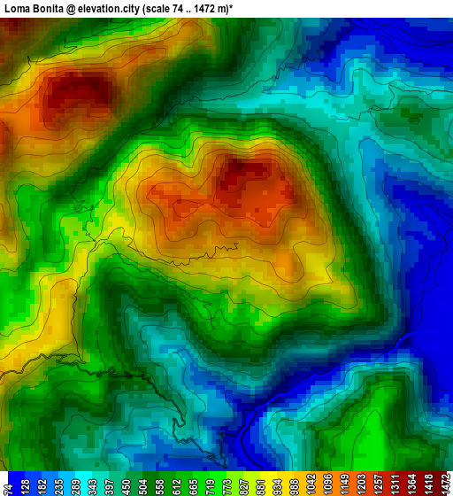 Loma Bonita elevation map