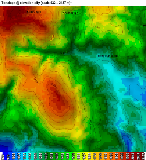 Tonalapa elevation map