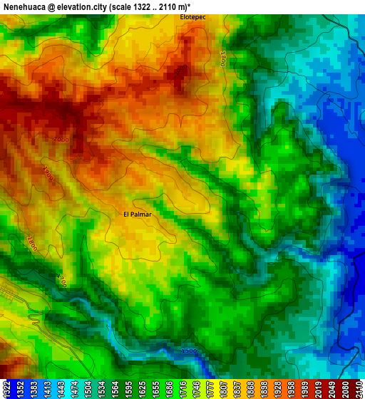 Nenehuaca elevation map