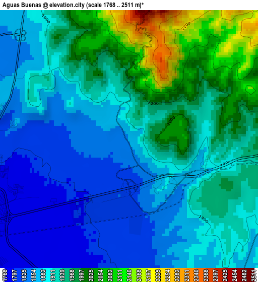 Aguas Buenas elevation map