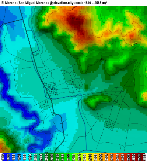 El Moreno (San Miguel Moreno) elevation map