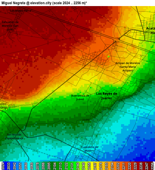 Miguel Negrete elevation map