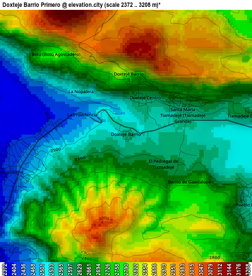 Doxteje Barrio Primero elevation map