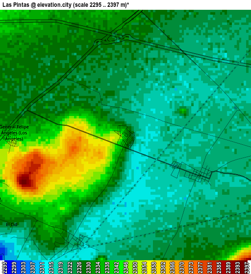 Las Pintas elevation map