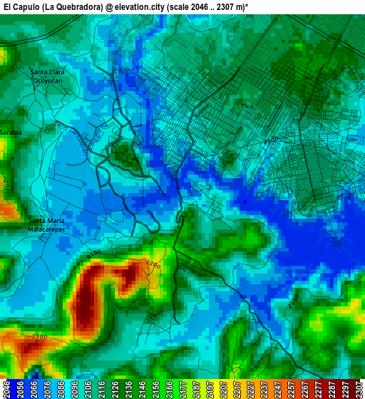 El Capulo (La Quebradora) elevation map