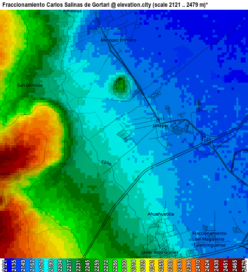 Fraccionamiento Carlos Salinas de Gortari elevation map