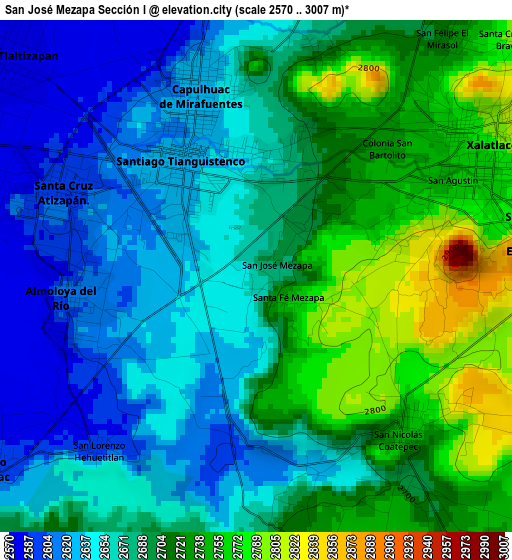 San José Mezapa Sección I elevation map