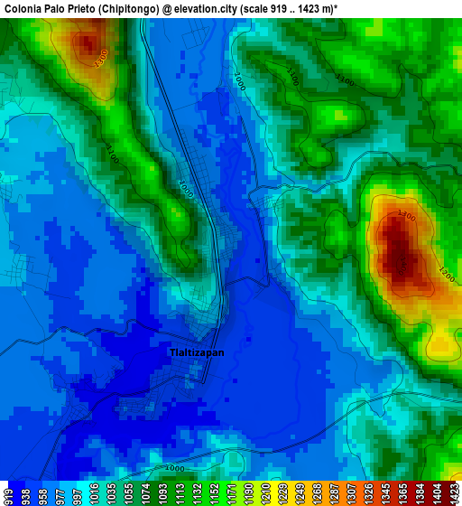 Colonia Palo Prieto (Chipitongo) elevation map