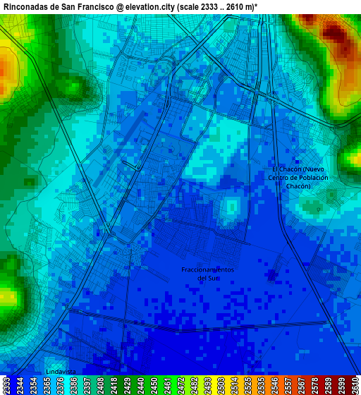 Rinconadas de San Francisco elevation map