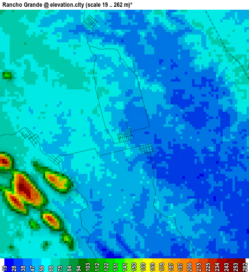 Rancho Grande elevation map