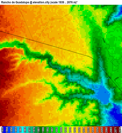 Rancho de Guadalupe elevation map