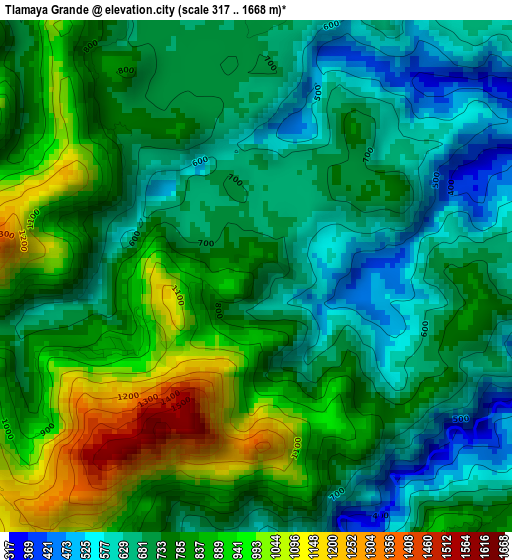 Tlamaya Grande elevation map