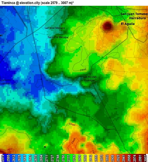 Tlaminca elevation map