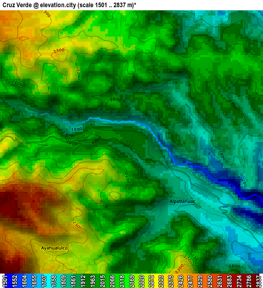 Cruz Verde elevation map