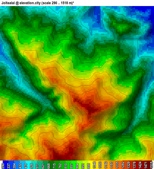 Joltealal elevation map