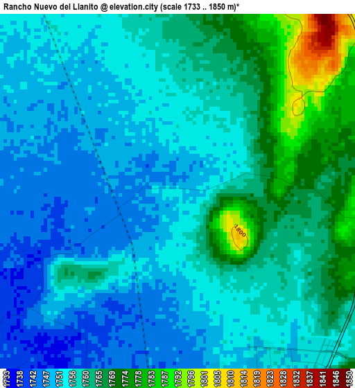 Rancho Nuevo del Llanito elevation map