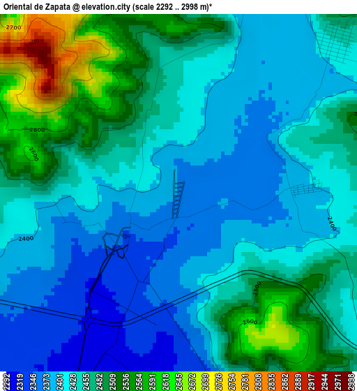 Oriental de Zapata elevation map