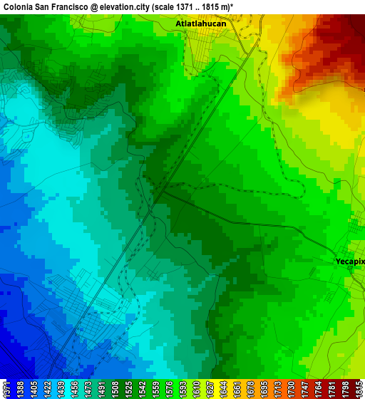 Colonia San Francisco elevation map