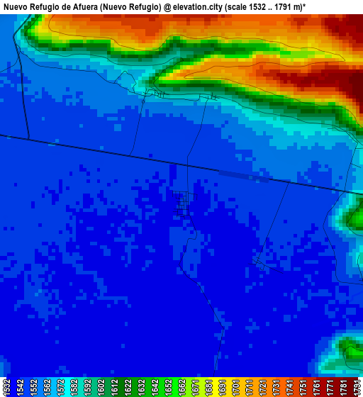 Nuevo Refugio de Afuera (Nuevo Refugio) elevation map