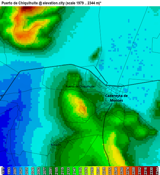 Puerto de Chiquihuite elevation map