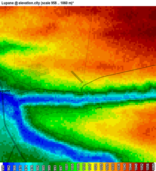 Lupane elevation map