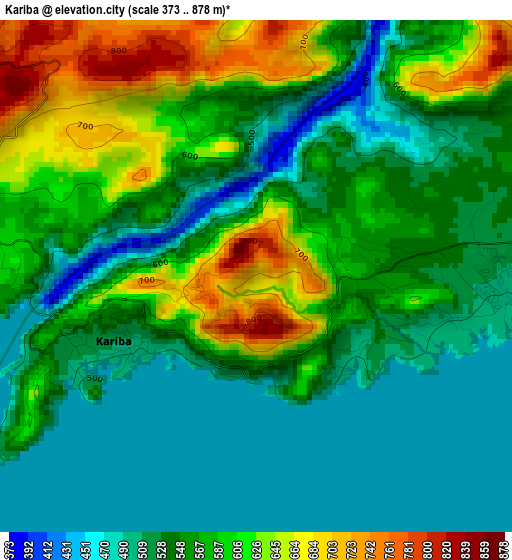 Kariba elevation map