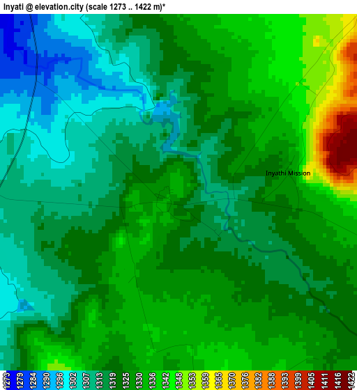 Inyati elevation map