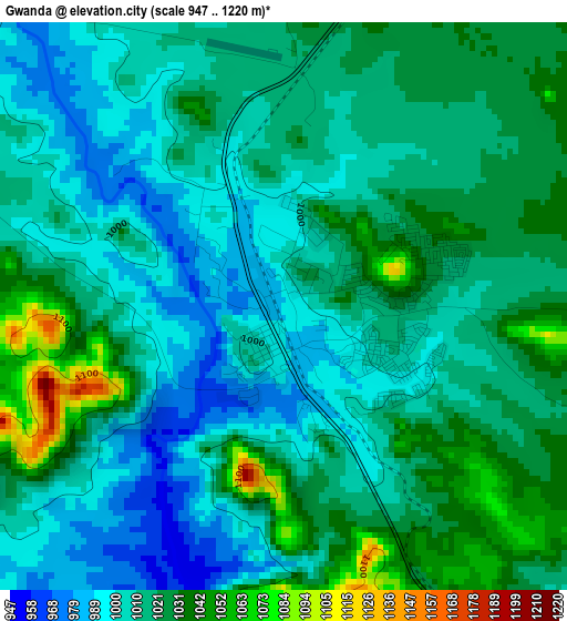 Gwanda elevation map