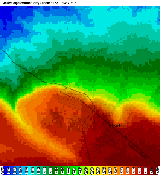 Gokwe elevation map