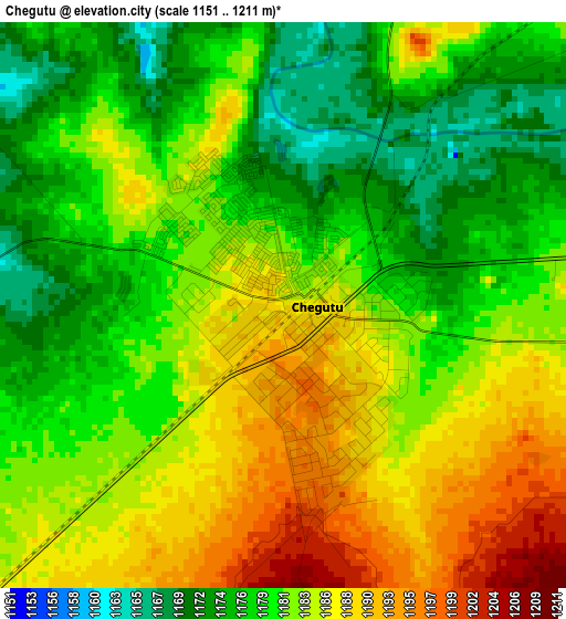 Chegutu elevation map