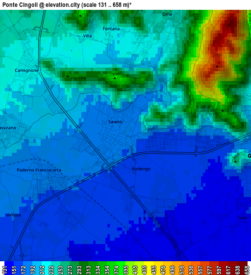 Ponte Cingoli elevation map