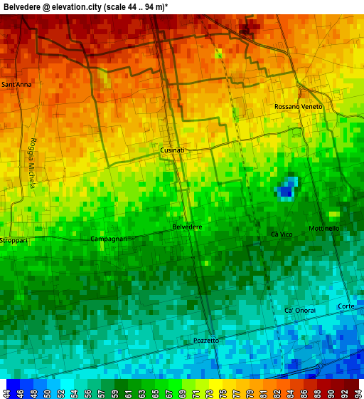 Belvedere elevation map