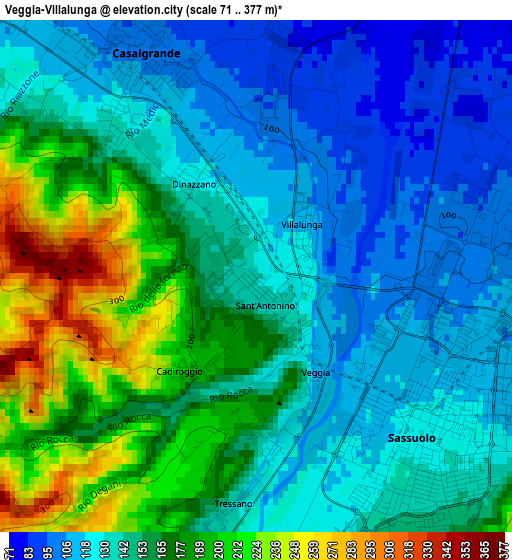 Veggia-Villalunga elevation map