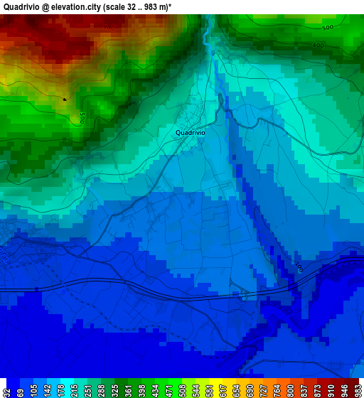 Quadrivio elevation map