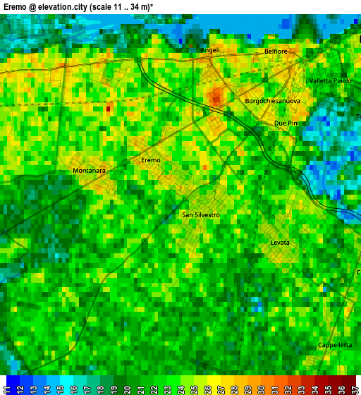 Eremo elevation map