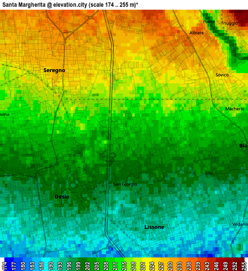 Santa Margherita elevation map