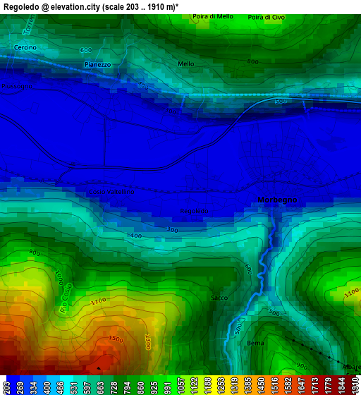 Regoledo elevation map