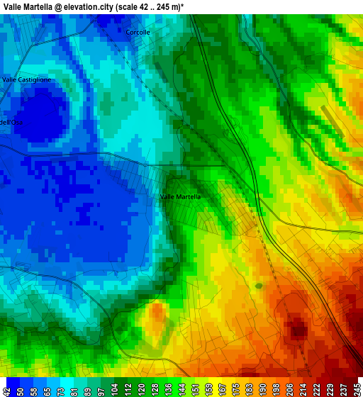 Valle Martella elevation map