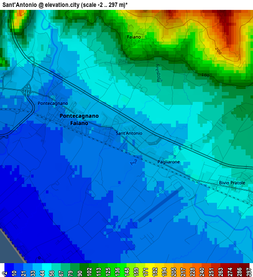 Sant'Antonio elevation map