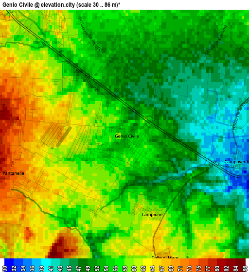 Genio Civile elevation map