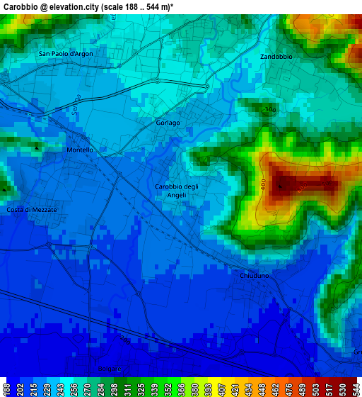 Carobbio elevation map