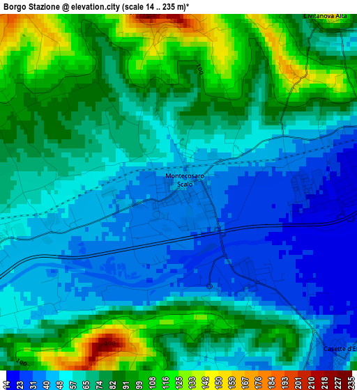 Borgo Stazione elevation map